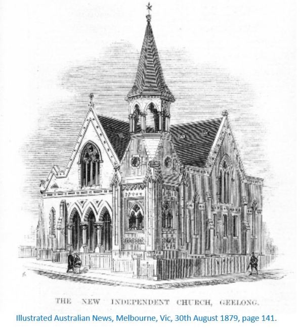 Independent Church, Ryrie Street Geelong, 30th Aug 1879.